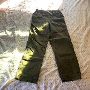Lands End olive green lined drawstring pants